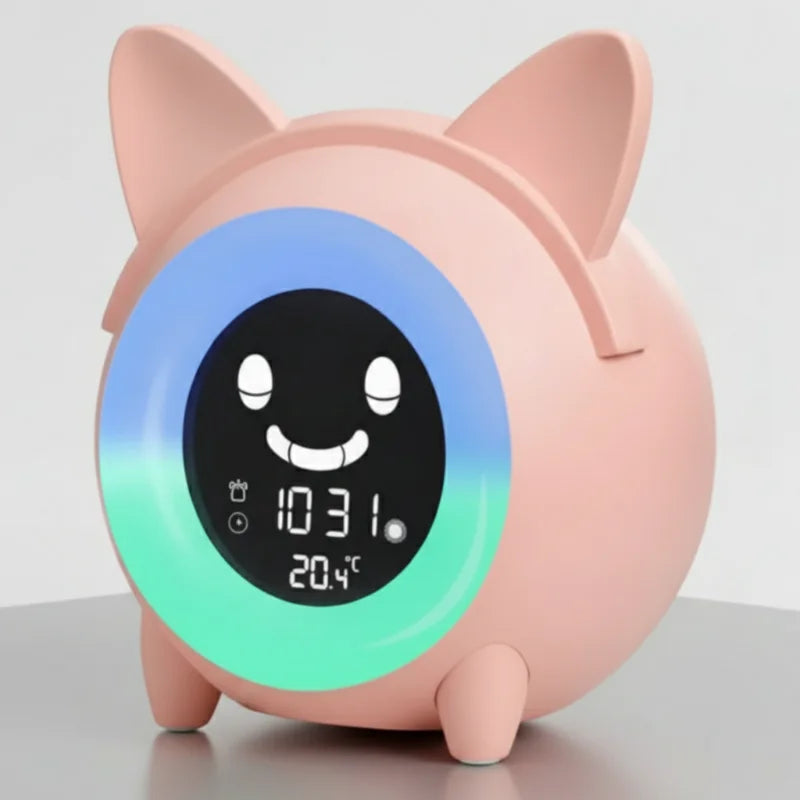 Réveil veilleuse chat éducatif apprend heures