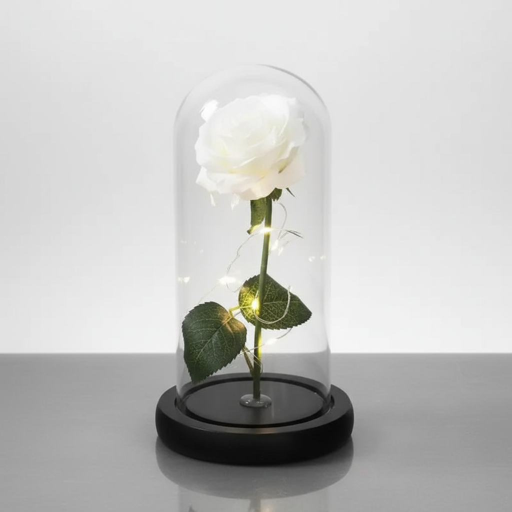 Rose Eternelle Blanche Veilleuse de rêve