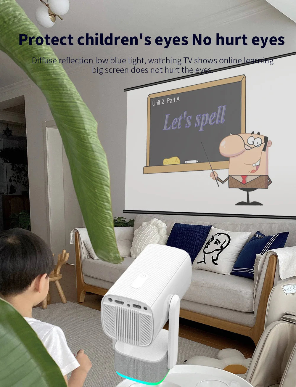 Projecteur 4K Smart K2 Rechargeable Avec Haut-parleur