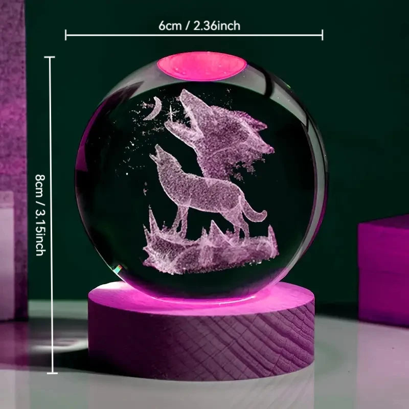 lampe loup boule lumineuse 3d Veilleuse de rêve