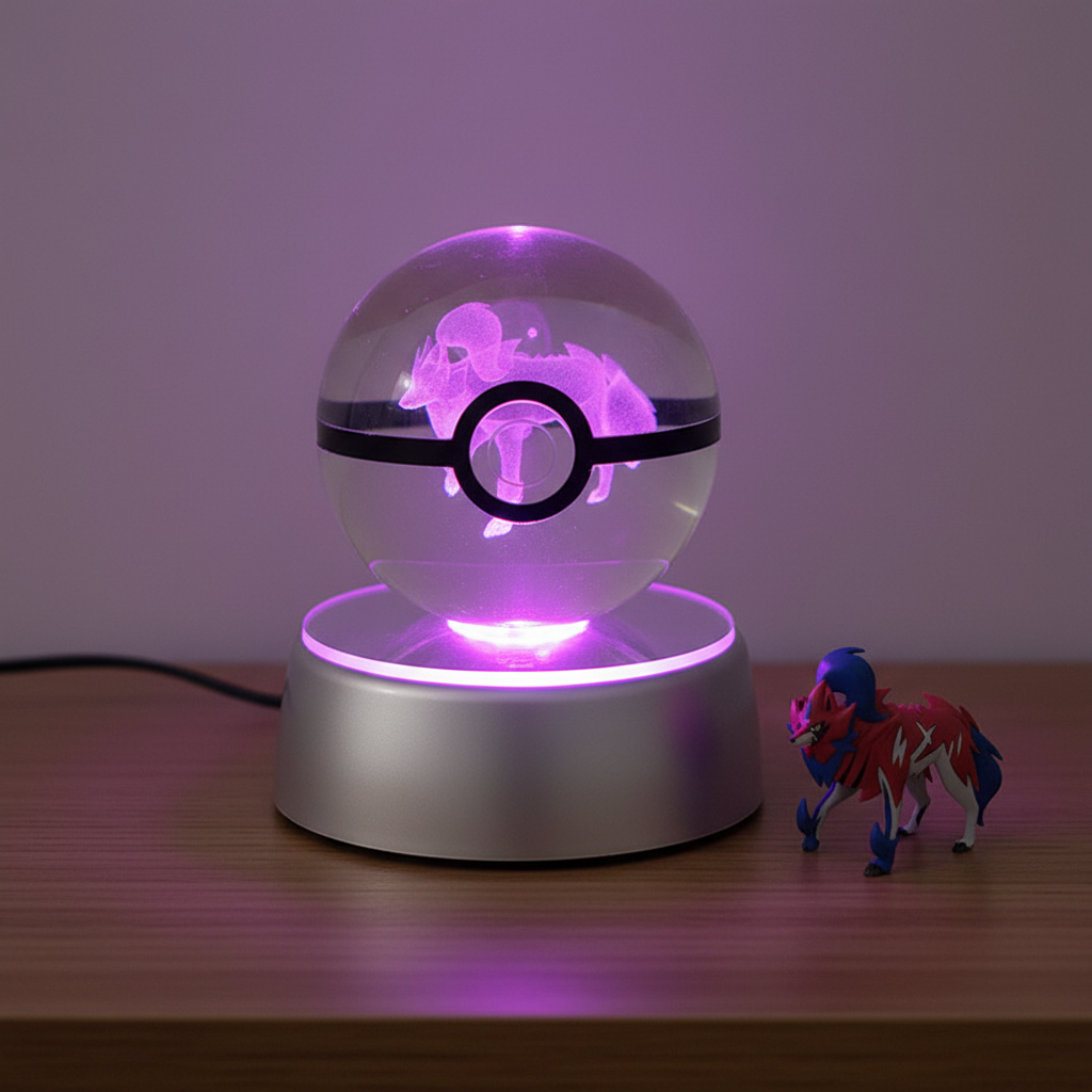 Pokeball Lumineuse Cristal Zamazenta Veilleuse de rêve