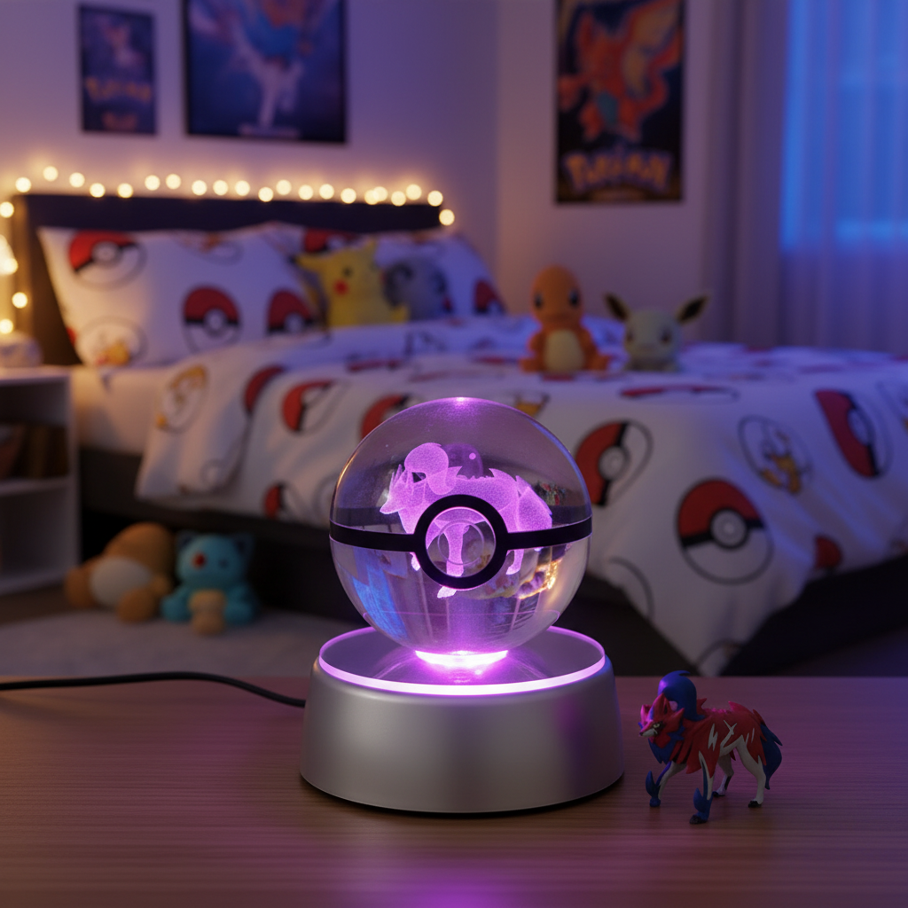 Pokeball Lumineuse Cristal Zamazenta Veilleuse de rêve
