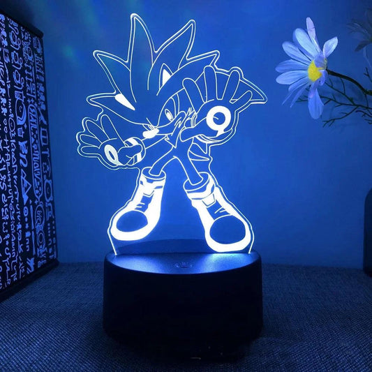 Lampe Sonic 3D Silver The Hedgehog - Veilleuse de rêve 