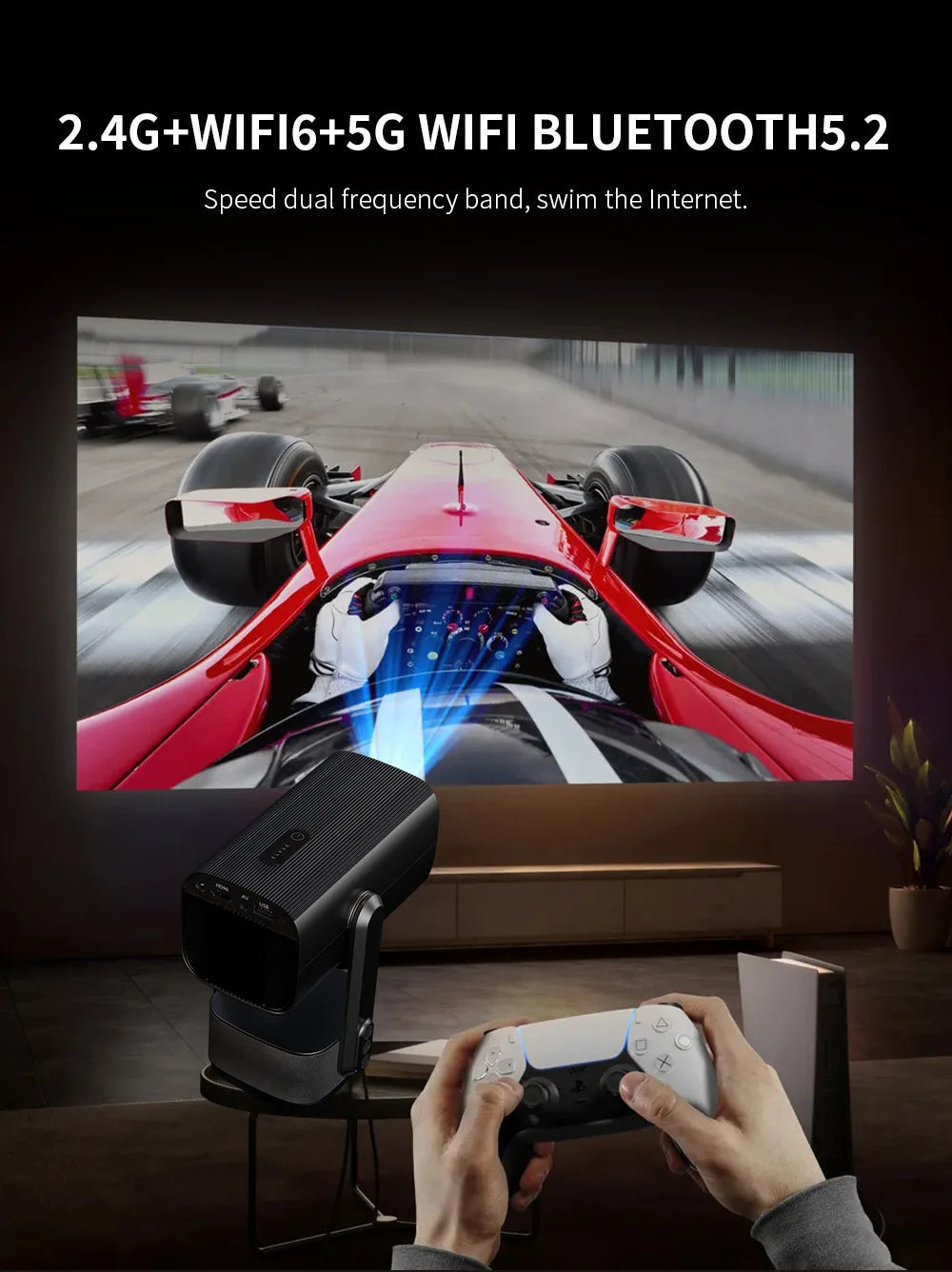 Projecteur 4K Smart K2 Rechargeable Avec Haut-parleur