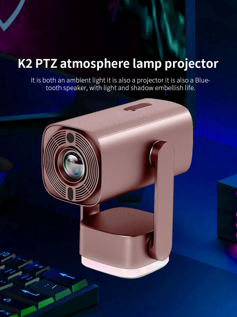 Projecteur 4K Smart K2 Rechargeable Avec Haut-parleur