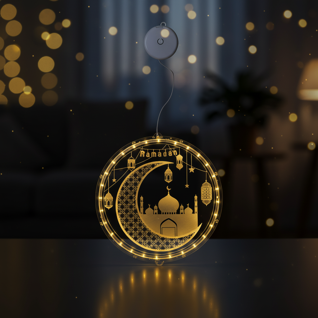 Guirlandes Lumineuses LED Suspendues Fête De L'Aïd Moubarak Veilleuse de rêve