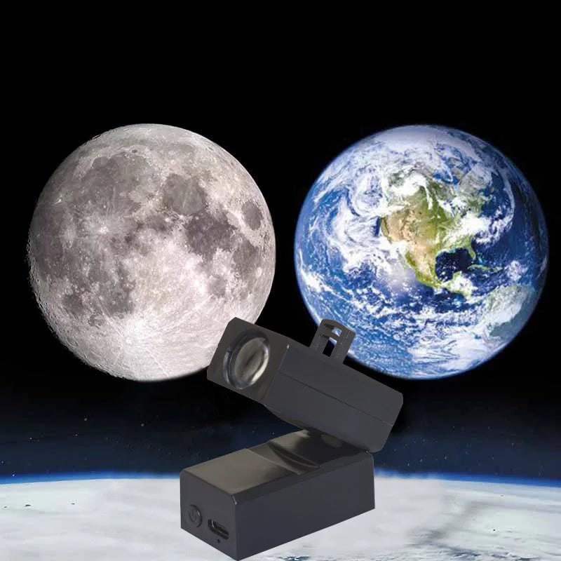 Lampe projetant la Terre et la Lune pour une ambiance magique