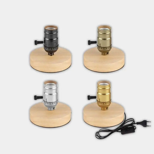 Veilleuse de rêve | Lampe Industrielle Vintage Bois Fond Blanc