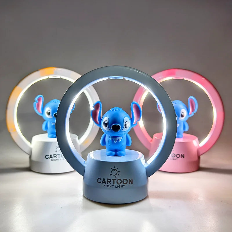 Stitch Anime Light Cartoon Cute Bedside Night Light White Blue Pink Charging Children's Gift Cartoon Decorate Desk Lamp Gift Veilleuse de rêve