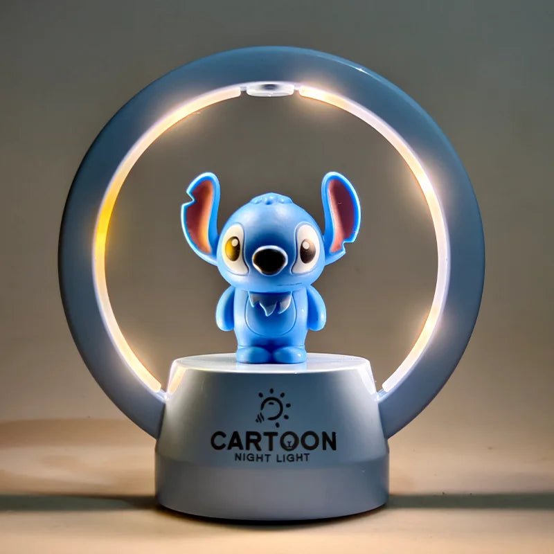 Stitch Anime Light Cartoon Cute Bedside Night Light White Blue Pink Charging Children's Gift Cartoon Decorate Desk Lamp Gift Veilleuse de rêve