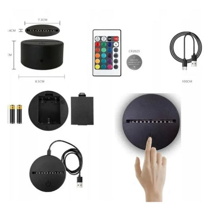 Support noir lampe 3d