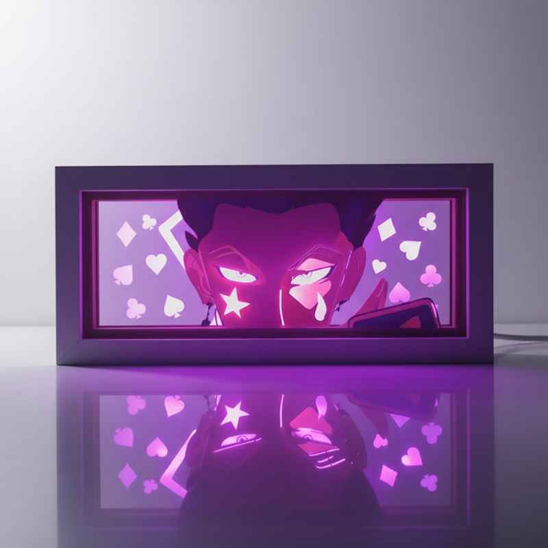 Vue latérale du Tableau Lumineux Hunter Hisoka en lumière LED
