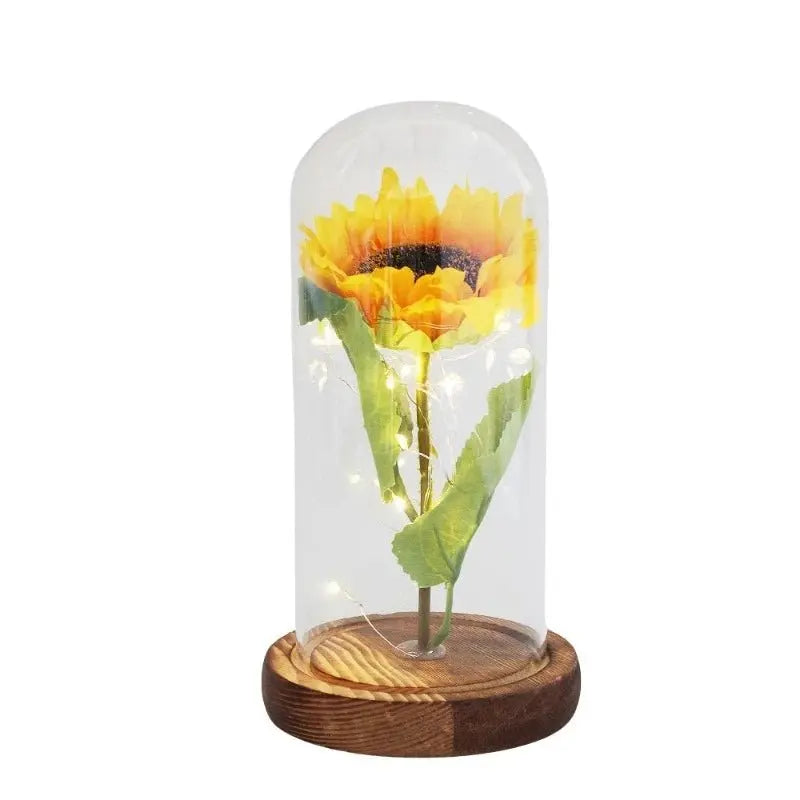 Lampe Fleur | Artificielles Tournesol - - Veilleuse de rêve | Veilleuse Fleurs | Artificielles Tournesol Socle Blois Fonce -  - #tag1# - #tag2# - #tag3# - #tag4#