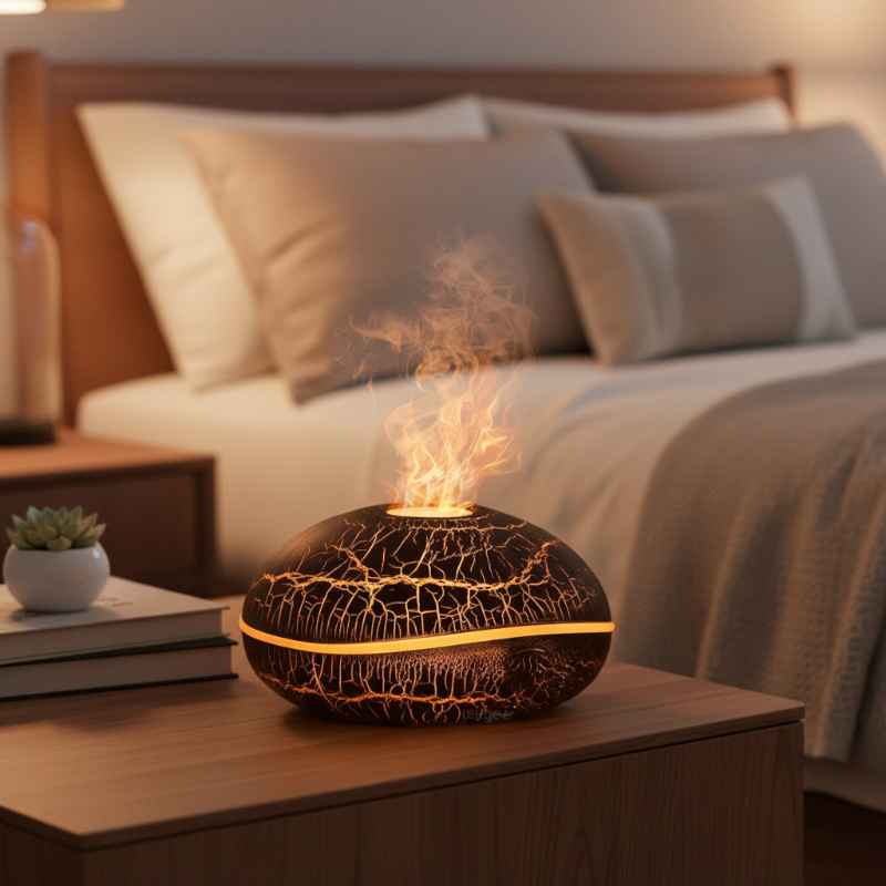 Appareil d’aromathérapie Volcan LED pour détente et bien-être