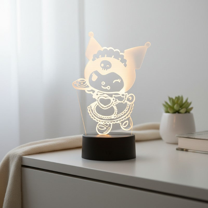 Veilleuse 3D Kuromi barmaid déco chambre enfant LED