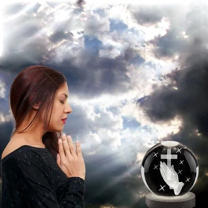 Veilleuse Boule Cristal 3D Prière