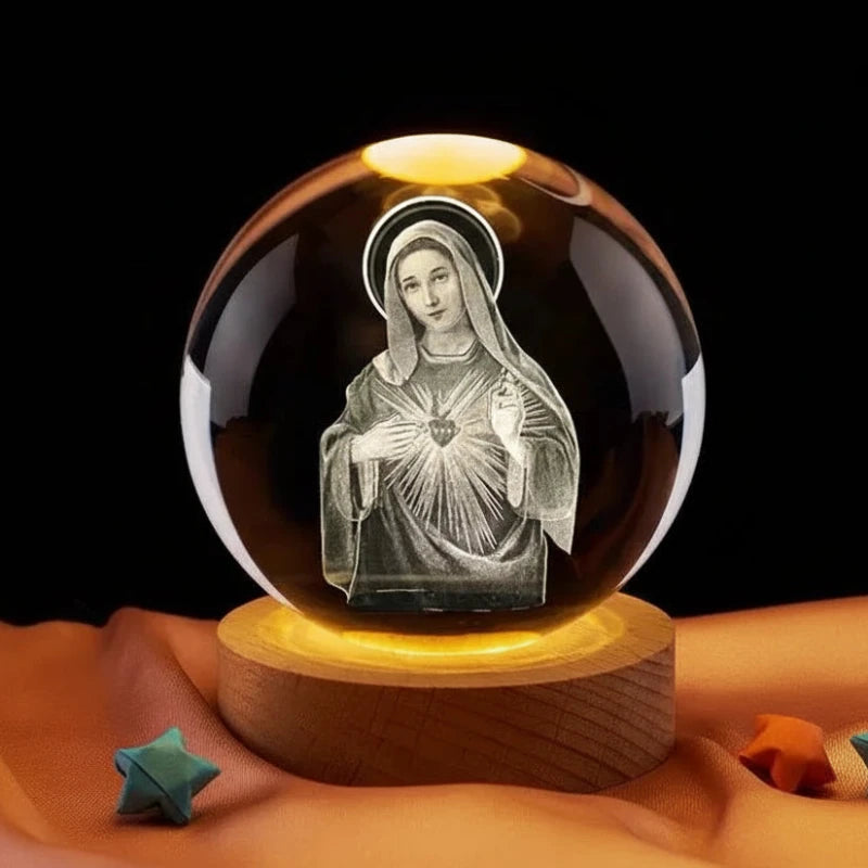 Veilleuse religieuse 3D Vierge Marie chambre prière