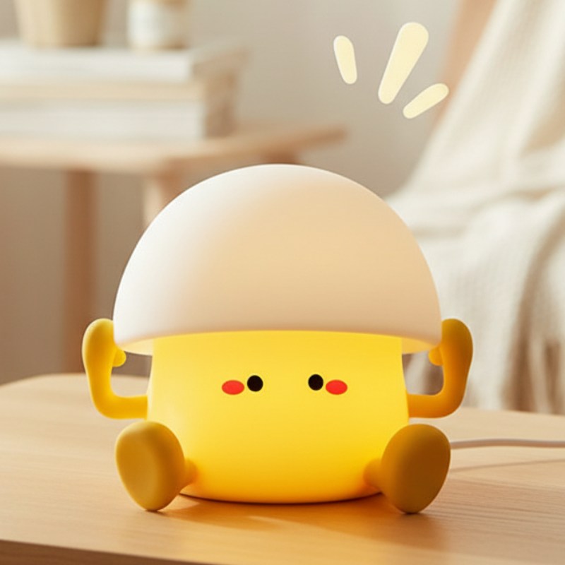 Veilleuse champignon silicone kawaii rechargeable USB câble