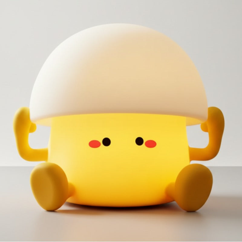 Veilleuse champignon silicone kawaii chambre bébé allumée