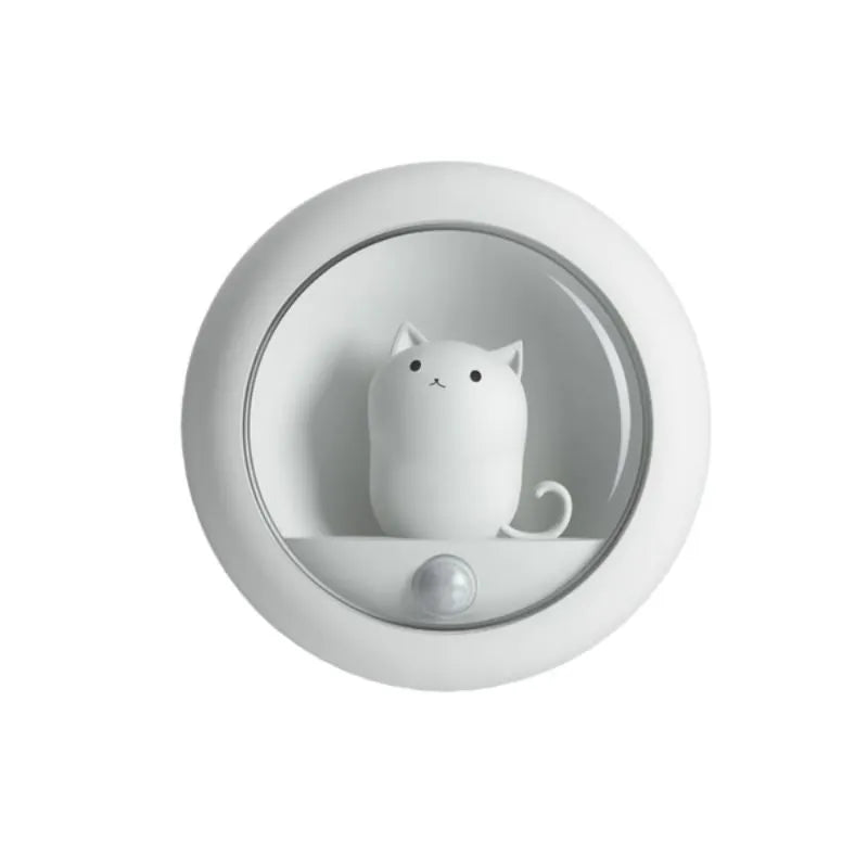 Lampe Chat Kawaii Blanc Fond Blanc