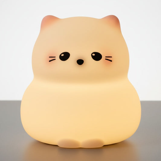 Veilleuse chat silicone rechargeable USB bébé tactile lumière douce