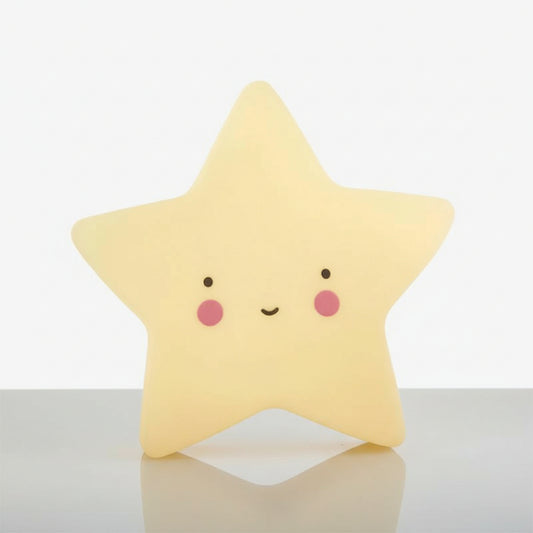 veilleuse étoiles jaune fond blanc