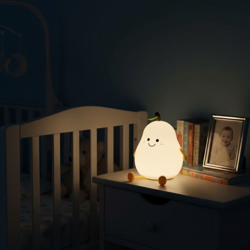 Veilleuse poire LED pour sommeil bébé sécurisé