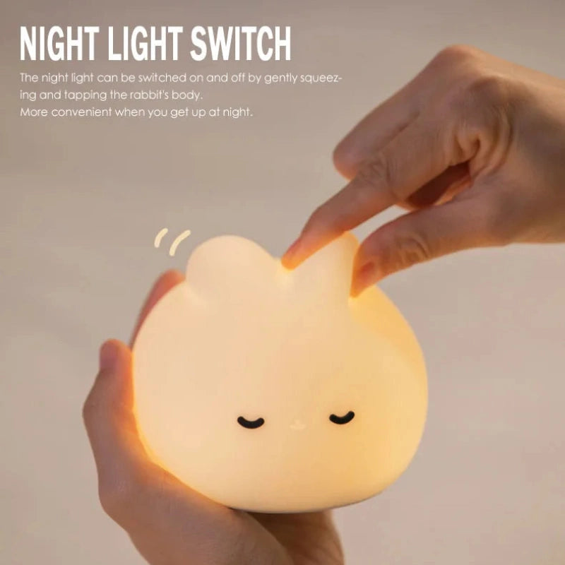 Veilleuse rechargeable lapin silicone sans fil chambre enfant