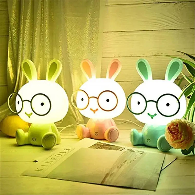 Veilleuse de rêve | Veilleuse Lapin | Lapin Lunettes Luminaires Allumé | Lapin Nain