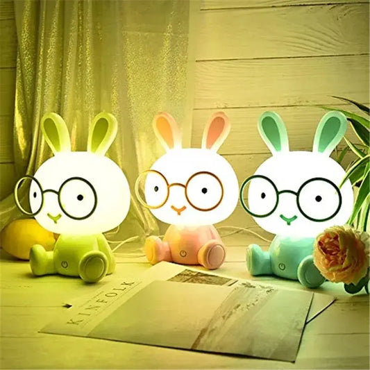 Veilleuse de rêve | Veilleuse Lapin | Lapin Lunettes Luminaires Allumé | Lapin Nain