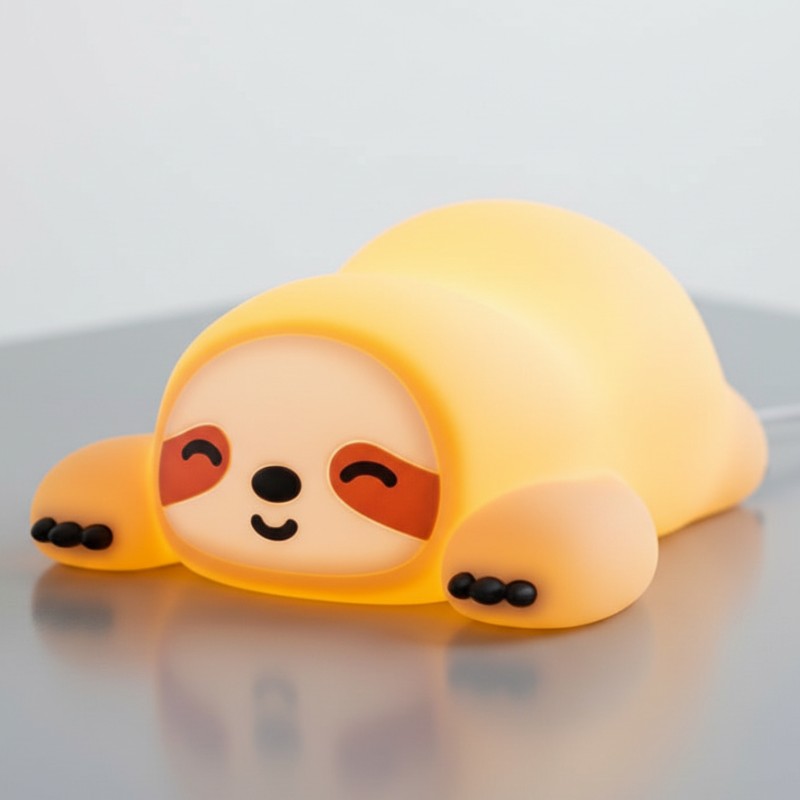 veilleuse paresseux bébé rechargeable led diffuse lumière chaude pour chambre enfant