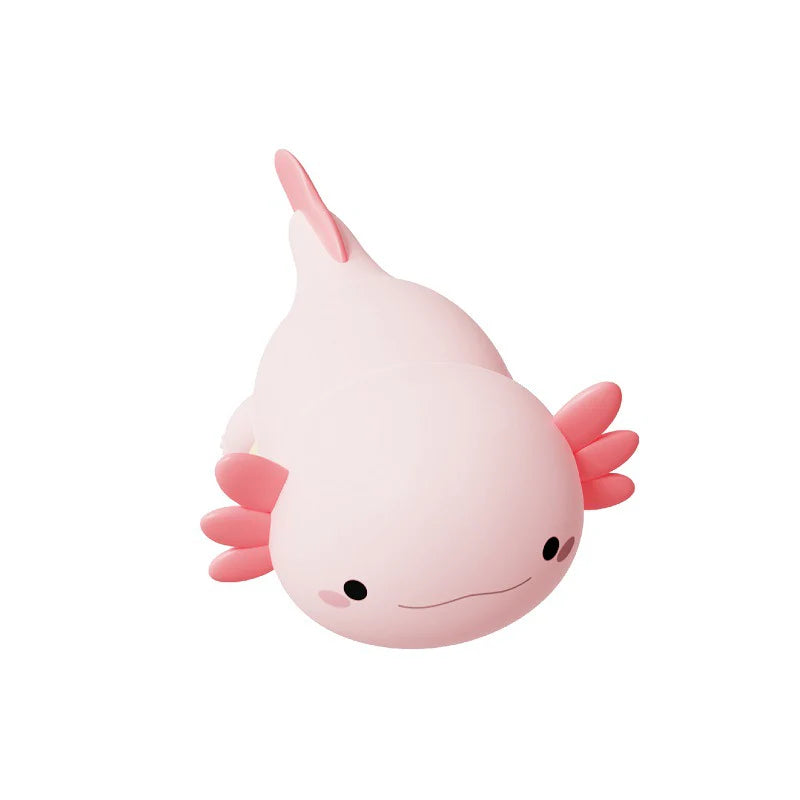 Veilleuse Bebe Axolotl en Silicone Fond Blanc