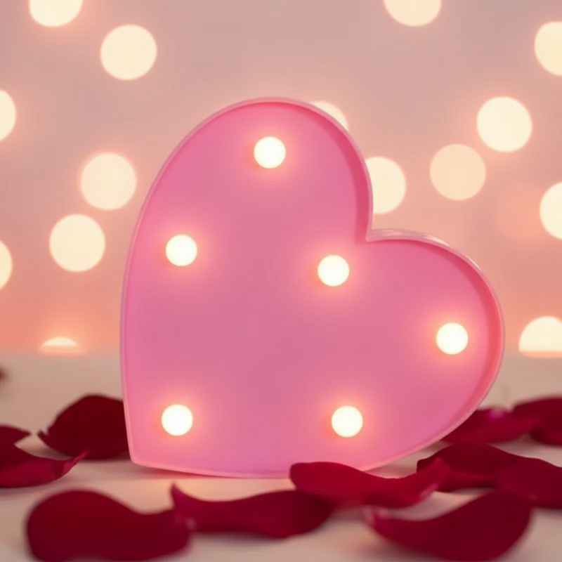 Veilleuse cœur enfant rose diffusant une lumière apaisante