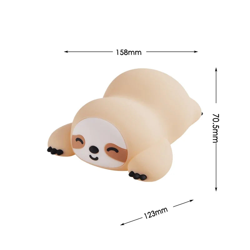 veilleuse en silicone paresseux bébé matière douce sans bpa sécurisée