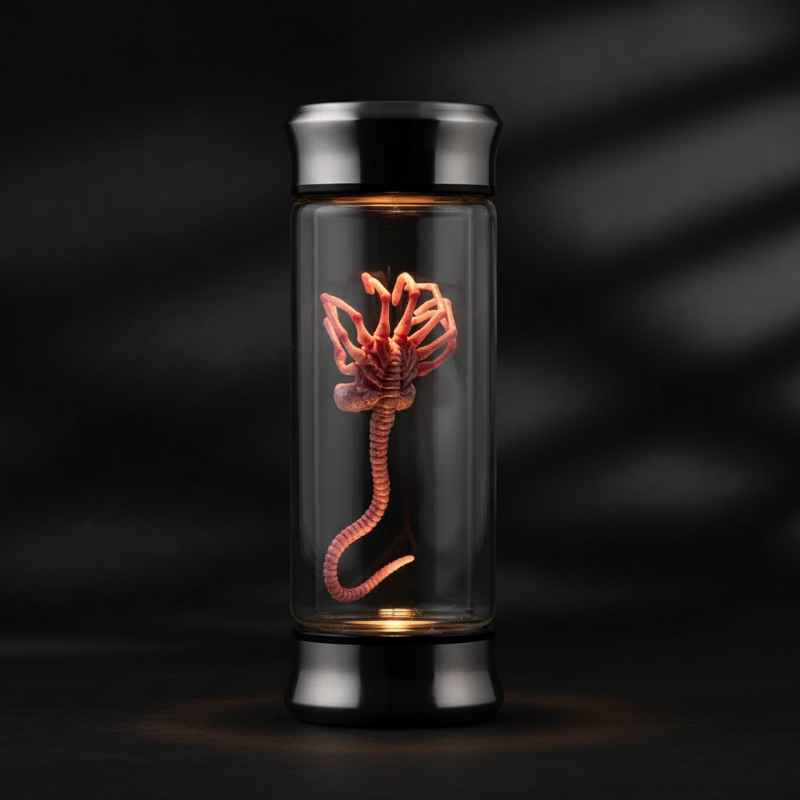 lampe alien xenomorph éclairée ambiance sombre