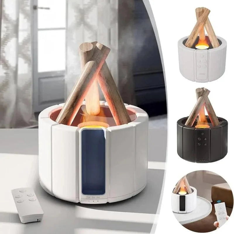 Éclairage LED du diffuseur imitant la flamme d’un feu