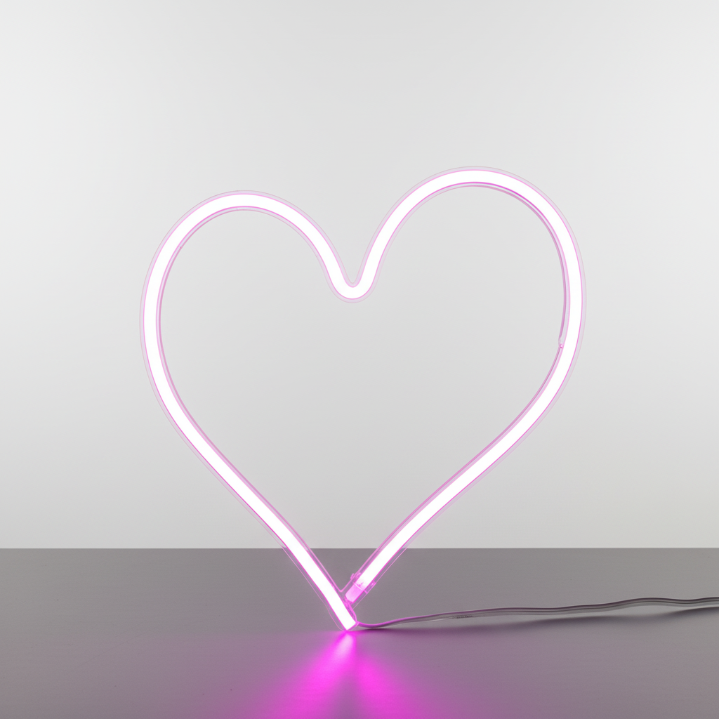 Coeur Neon Rose Veilleuse de rêve