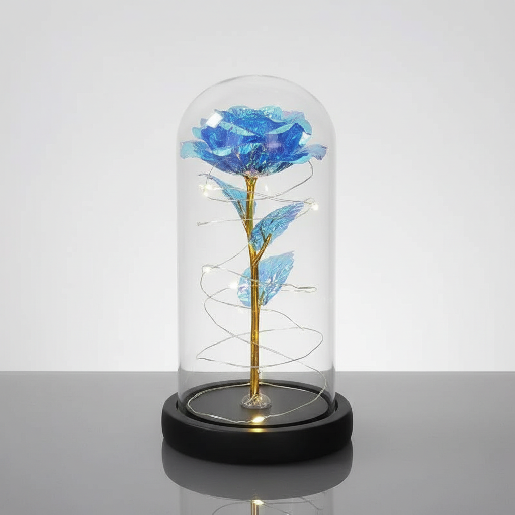 Fleure Eternel Rose Bleu Veilleuse de rêve