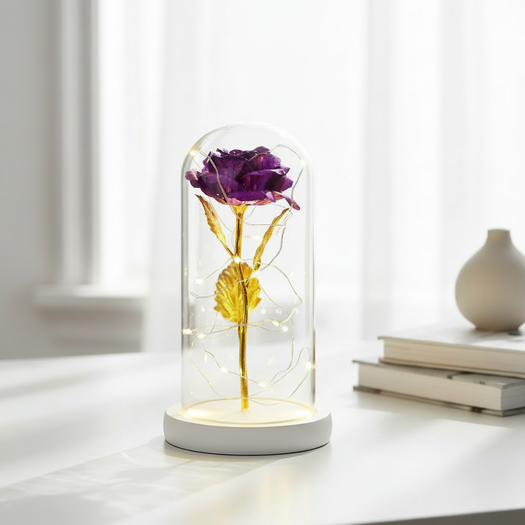 Fleurs Eternelles Rose Violet Veilleuse de rêve