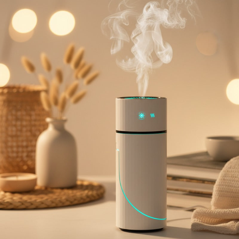 humidificateur d’air rechargeable avec lumière LED colorée allumée