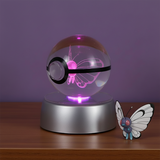 Pokeball Lumineuse Cristal Butterfree Veilleuse de rêve