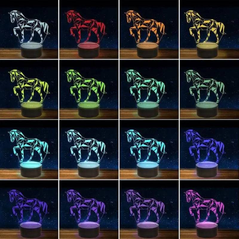 Lampe de table Cheval | Cheval 3D Multicouleur