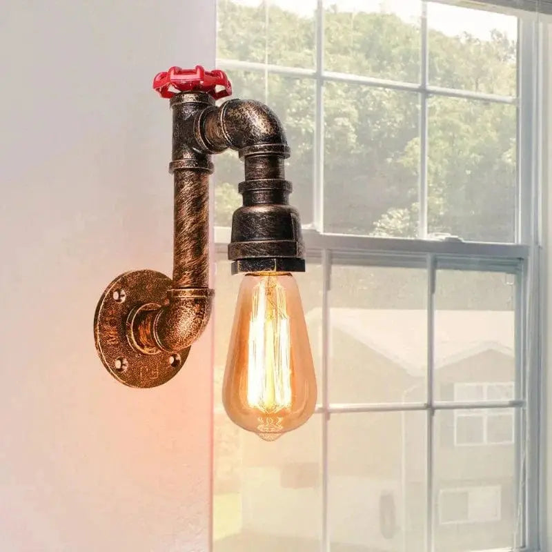 Veilleuse de Rêve Lampe Industrielle | Applique Murale Vintage Robinet et Angle