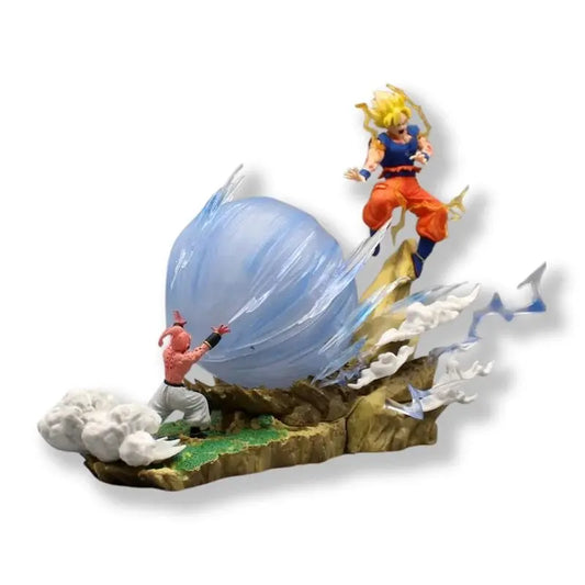 Veilleuse de rêve Dragon Ball Z | Figure Bataille Son Goku contre Buu Fond Blanc